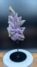 Load image into Gallery viewer, Rare Atlantisite Stichtite Serpentine Nine Tail Fox w/ custom stand - The7directions