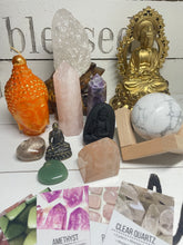 Load image into Gallery viewer, 10 piece lot of Altar Buddha set of crystals and grid ZB87
