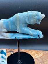 Load image into Gallery viewer, Majestic Trolleite Tiger Carving with Custom Display Stand - The7directions