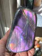 Load image into Gallery viewer, Incredible purple labradorite free form w/ crystal info card ZE13
