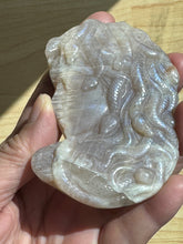 Load image into Gallery viewer, 3.3" Gorgeous Blue Flash Moonstone Medusa Carving - The7directions