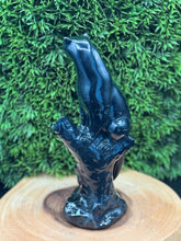 Load image into Gallery viewer, Majestic Black Obsidian Panther on Tree Carving – 7 3/4" Protection • Power • Stealth SZ95 - The7directions