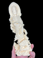Load image into Gallery viewer, 8&quot; Carved Palm nut Goddess of Compassion Guan Yin G
