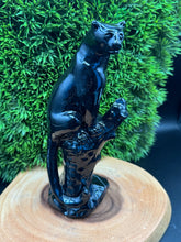 Load image into Gallery viewer, Majestic Black Obsidian Panther on Tree Carving – 7 3/4" Protection • Power • Stealth SZ95 - The7directions