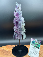 Load image into Gallery viewer, Rainbow Fluorite Eagle with Snake Carving One of a kind - The7directions
