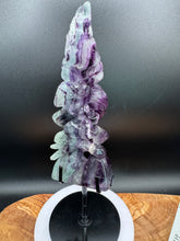 Load image into Gallery viewer, Rainbow Fluorite Eagle with Snake Carving One of a kind - The7directions