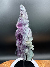 Load image into Gallery viewer, Rainbow Fluorite Eagle with Snake Carving One of a kind - The7directions