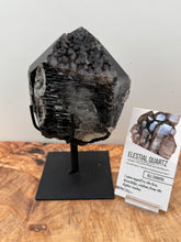 Load image into Gallery viewer, 6.25" Rare Brazilian Morion Quartz Elestial | Half Polished Sacred Geometry - The7directions