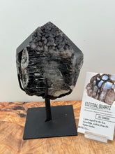 Load image into Gallery viewer, 6.25" Rare Brazilian Morion Quartz Elestial | Half Polished Sacred Geometry - The7directions