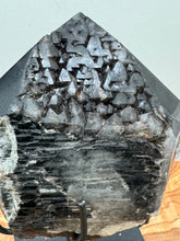 Load image into Gallery viewer, 6.25" Rare Brazilian Morion Quartz Elestial | Half Polished Sacred Geometry - The7directions