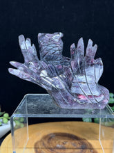 Load image into Gallery viewer, Crystal sculpture of a bird on a black background