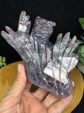 Load image into Gallery viewer, Rare Purple Mica Lepidolite Owl Carving SZ39 Emotional Balance and wisdom