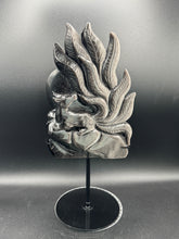 Load image into Gallery viewer, Epic Silver Sheen Obsidian Nine-Tail Fox Carving SZ47