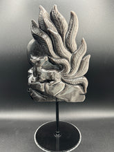 Load image into Gallery viewer, Epic Silver Sheen Obsidian Nine-Tail Fox Carving SZ47