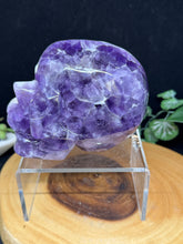 Load image into Gallery viewer, 2.1 lb Incredible Yin Yang Quartz Amethyst Skull SZ63 Balance • Duality • Higher Alignment