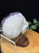 Load image into Gallery viewer, 2.1 lb Incredible Yin Yang Quartz Amethyst Skull SZ63 Balance • Duality • Higher Alignment