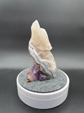Load image into Gallery viewer, 1.1 lb Amethyst Lace Agate Wolf Carving SZ67 Intuition • Guardianship • Inner Strength