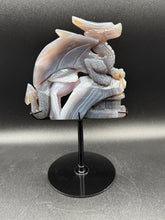 Load image into Gallery viewer, 8 1/2" Agate Druzy Dragon Castle Carving –Z79 Protection • Strength • Ancient Wisdom