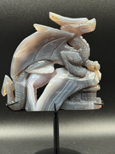 Load image into Gallery viewer, 8 1/2" Agate Druzy Dragon Castle Carving –Z79 Protection • Strength • Ancient Wisdom