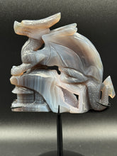 Load image into Gallery viewer, 8 1/2" Agate Druzy Dragon Castle Carving –Z79 Protection • Strength • Ancient Wisdom