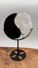 Load image into Gallery viewer, Yin Yang Clear Quartz & Obsidian Display with Stand – Balance & Harmony TL797
