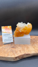 Load image into Gallery viewer, Golden Healer Skull Bowl with Crystal Info Card