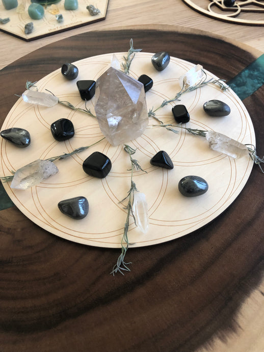 Protection and Grounding crystal grid