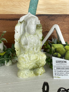 Hand carved Serpentine Guan Yin ZE28