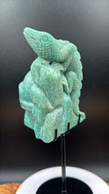 Load image into Gallery viewer, 8.25" Amazonite Skull with Lizard on Custom Stand Crystal Carving, Throat Chakra - The7directions

