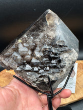 Load image into Gallery viewer, Rare Brazilian Morion Quartz Elestial | Half Polished Sacred Geometry - The7directions
