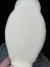 Load image into Gallery viewer, 7.75&quot; Palm nut carved Thousand hand Guan Yin w/ heart sutra XE42
