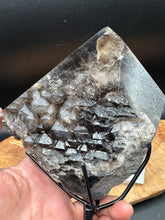 Load image into Gallery viewer, Rare Brazilian Morion Quartz Elestial | Half Polished Sacred Geometry - The7directions
