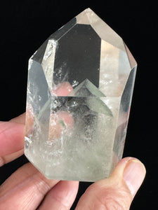 Brazilian Clear quartz tower chlorite phantom generator with crystal info card Z27