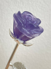 Load image into Gallery viewer, 9.5&quot; Fluorite rose flower with crystal info card Z75
