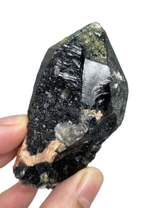 Rare Morion Black smoky quartz Point from Inner Mongolia ZF71