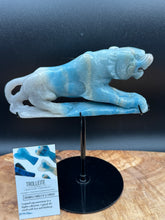 Load image into Gallery viewer, Majestic Trolleite Tiger Carving with Custom Display Stand - The7directions
