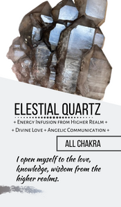 Large Polished Elestial Smokey quartz healer generator G51K with crystal info card
