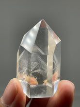 Load image into Gallery viewer, Brazilian Clear quartz tower multiple white phantoms generator with crystal info card Z46
