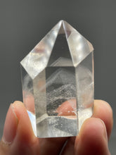 Load image into Gallery viewer, Brazilian Clear quartz tower multiple white phantoms generator with crystal info card Z46

