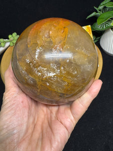 97mm Golden Healer Girasol Quartz Sphere with Shimmery Schiller SZ11 - The7directions