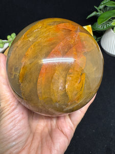 97mm Golden Healer Girasol Quartz Sphere with Shimmery Schiller SZ11 - The7directions