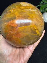 Load image into Gallery viewer, 97mm Golden Healer Girasol Quartz Sphere with Shimmery Schiller SZ11 - The7directions
