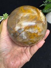 Load image into Gallery viewer, 97mm Golden Healer Girasol Quartz Sphere with Shimmery Schiller SZ11 - The7directions
