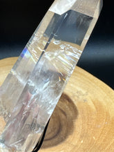 Load image into Gallery viewer, Clear Quartz Point with Rainbows &amp; Custom Stand SZ99
