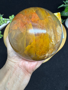 97mm Golden Healer Girasol Quartz Sphere with Shimmery Schiller SZ11 - The7directions