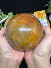 Load image into Gallery viewer, 97mm Golden Healer Girasol Quartz Sphere with Shimmery Schiller SZ11 - The7directions
