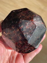 Load image into Gallery viewer, XL Sparkly Garnet geometric free form with crystal info card Z84
