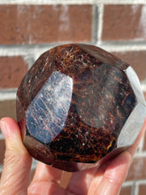 Load image into Gallery viewer, XL Sparkly Garnet geometric free form with crystal info card Z84
