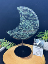 Load image into Gallery viewer, Kambaba Jasper Crescent Moon on Custom Stand | 9.5&quot; Display SZ92
