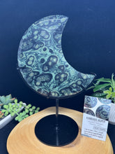 Load image into Gallery viewer, Kambaba Jasper Crescent Moon on Custom Stand | 9.5&quot; Display SZ92
